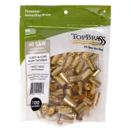 Top Pick Top Brass 40 S&W Once Fired Military NATO Unprimed Bag of 100